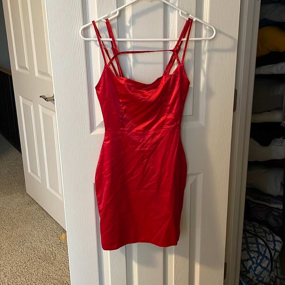 Red Satin Mini Dress